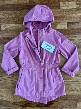 NWT - Birch & Stone Pink Hooded Anorak Jacket for Kids - Size 8